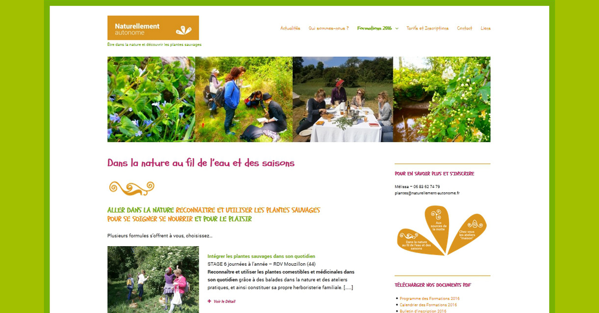 Site Internet sous Wordpress Association Loire Atlantique Naturellement Autonome
